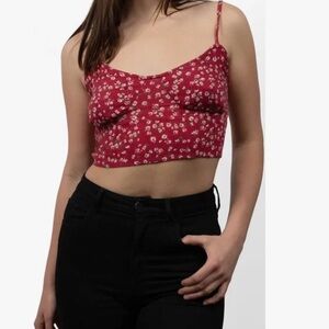 Melrose Place Floral Red Crop Top